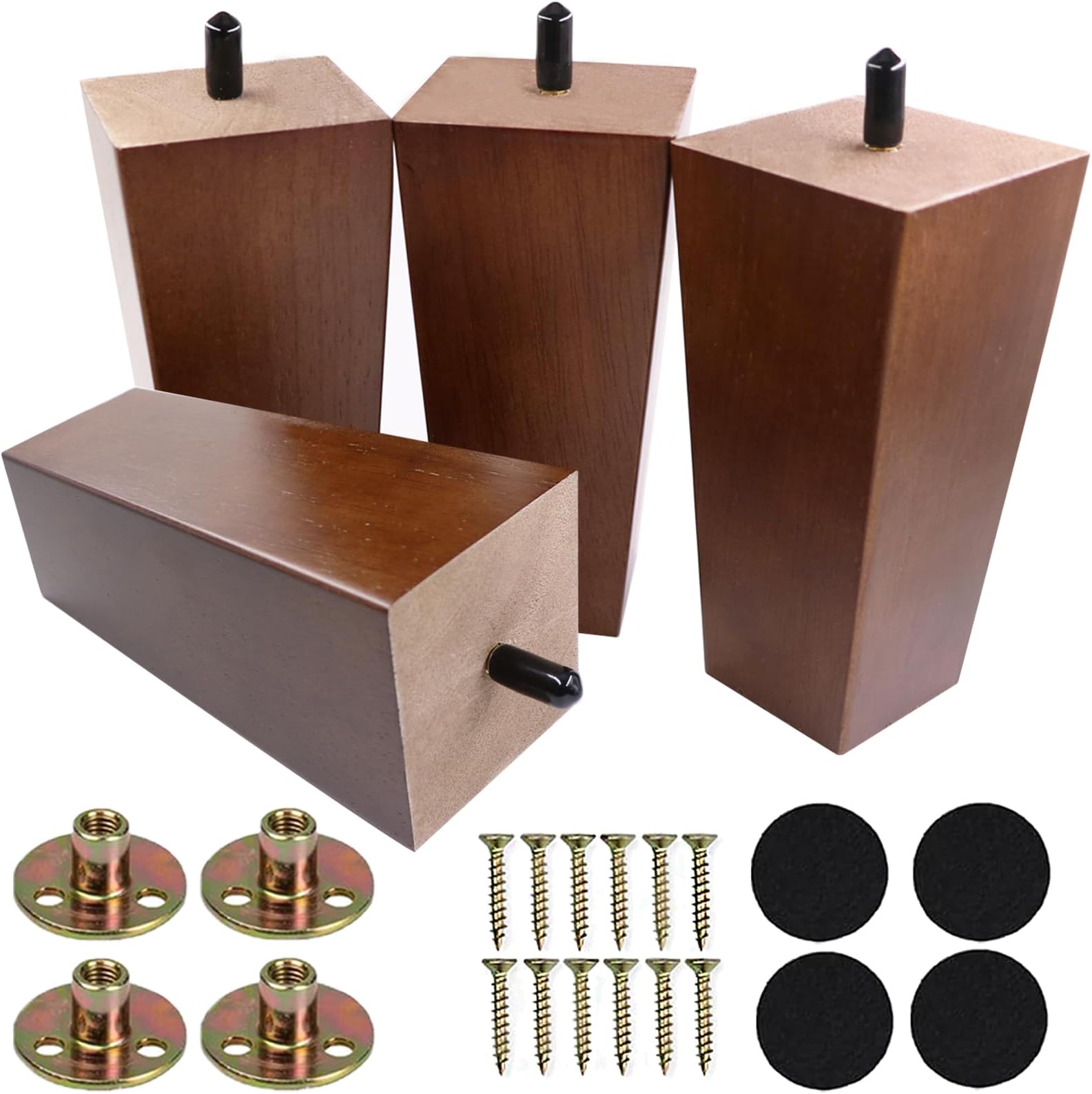 Amazon.com: uxcell Furniture Legs, 6 Inch(150mm) Set of 4 Square Solid