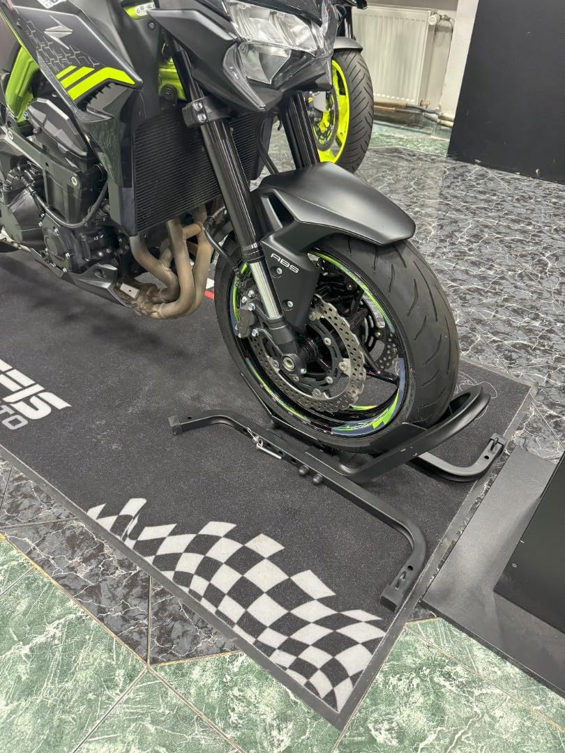 SEFIS C18 Soporte de transporte para motocicleta delantera de motocicleta, balancín de motocicleta, soporte de transporte, para neumáticos delanteros de 12 – 21 pulgadas, soporte de motocicleta