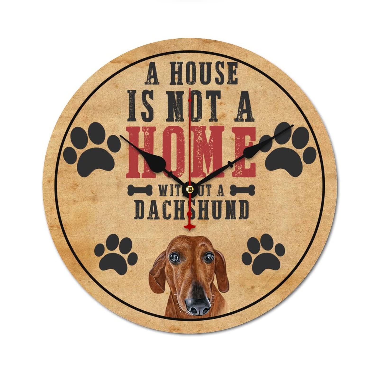 Horloge murale teckel lisible pour ne plus rater l'heure dans votre cuisine ou votre chambre