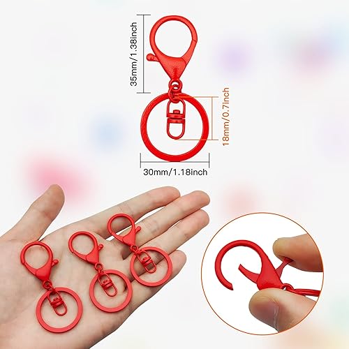 Miniatura 5 de 30 llaveros con cierre de langosta para fabricación de joyas, broches de metal giratorios con cierres giratorios, clips de gancho, anillo de llavero