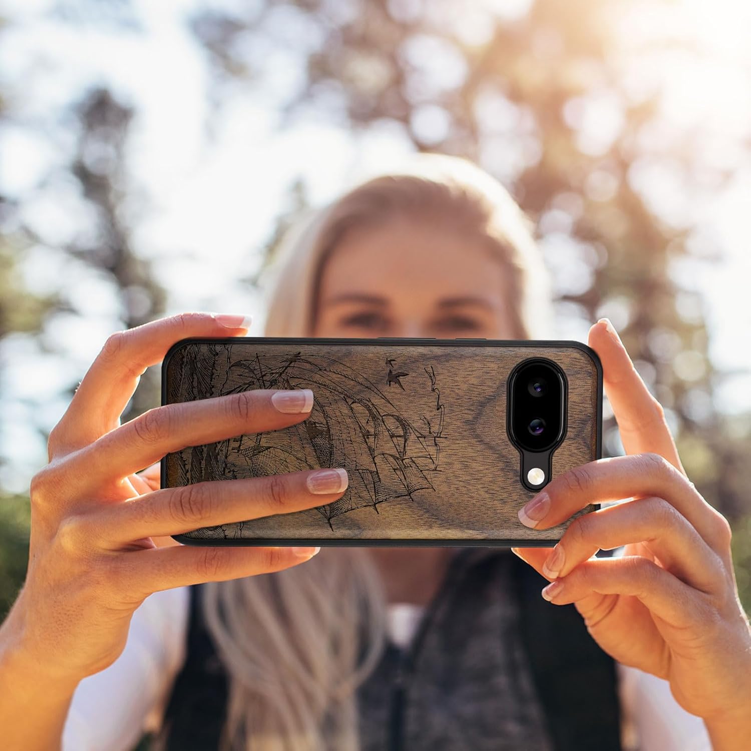 Carveit Google Pixel 9a ケース 木製 【天然木+TPUシリコンツーインワン】 グーグルピクセル9a ケース