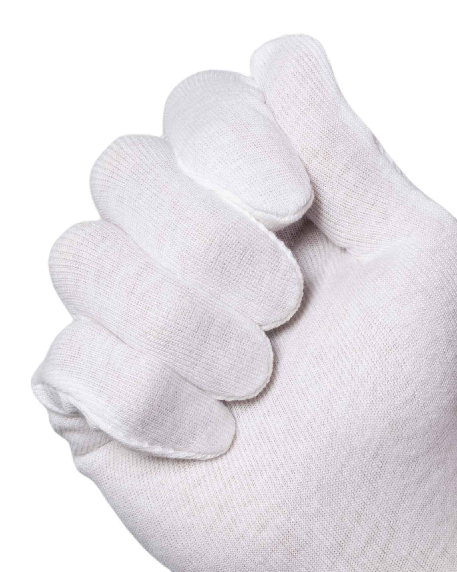 Jah Cotton Gloves Medium Weight Natural (Öko-Tex, Low Lint) - Washable & Food Safe