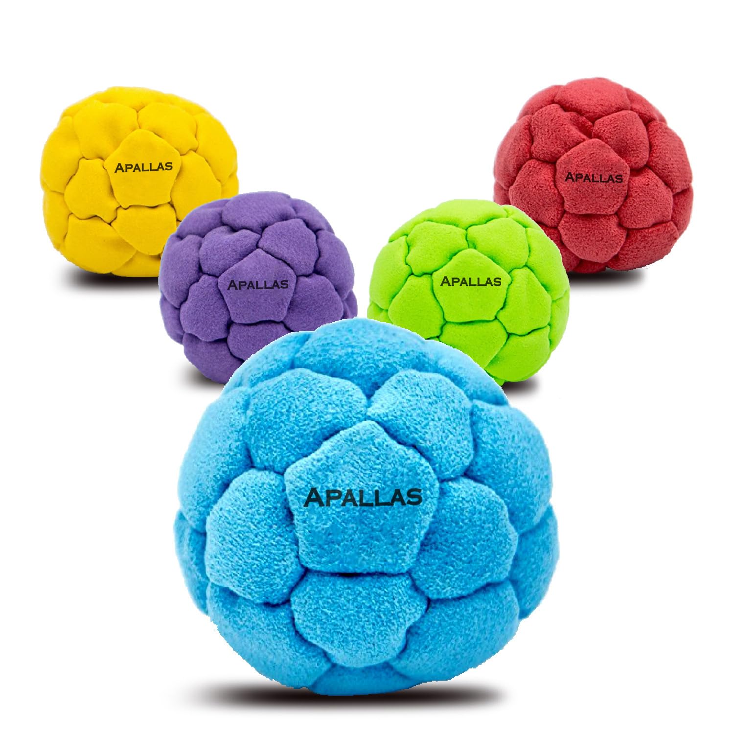 Hacky Sack and Footbag | No-Bust Stitching for Hard Kicking | 32 Panel Symmetry for Balance Tricks and Stalling | Professionally Hand-Stitched with Suede Material