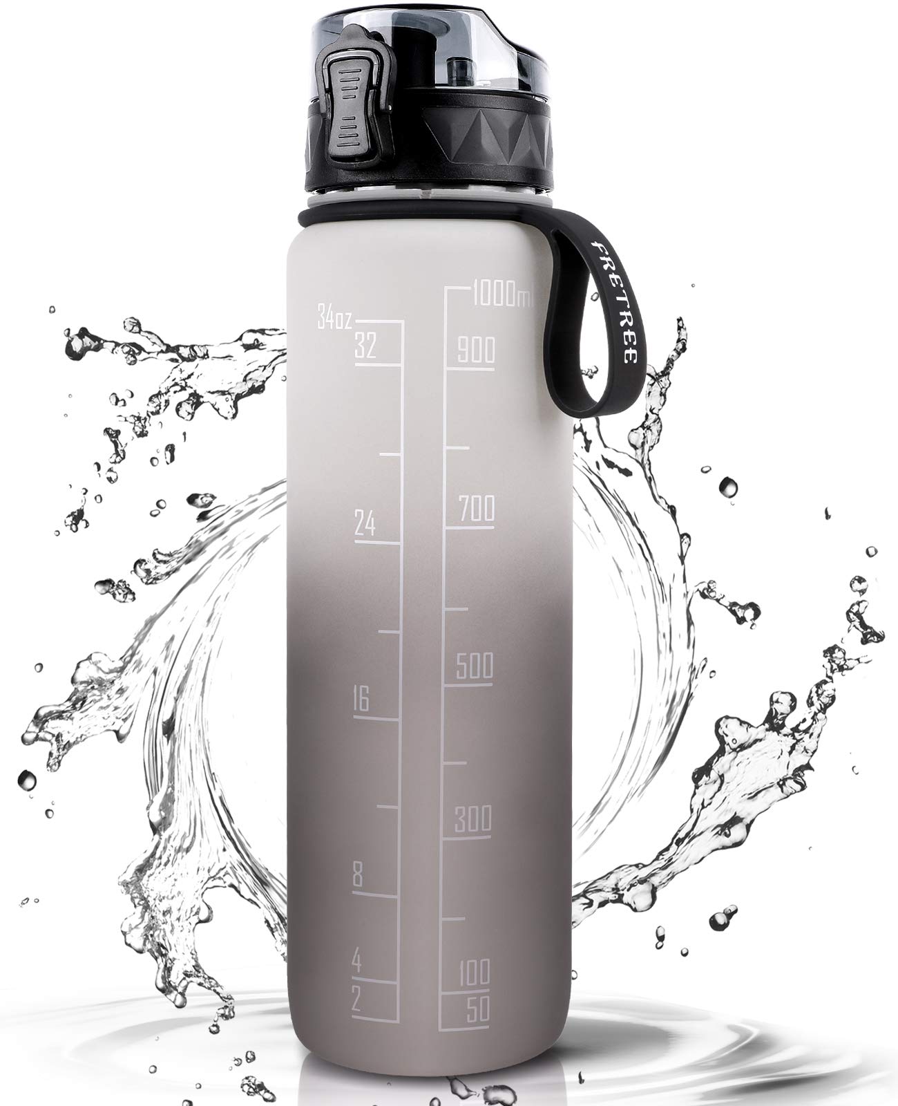 Fuldent Sport-Trinkflasche, auslaufsicheres Design, BPA-freier Tritan-Kunststoff, für Teenager, Erwachsene, Sport, Wandern, Fitnessstudio, Fitness, Outdoor, Radfahren, Schule und Büro, 1 l