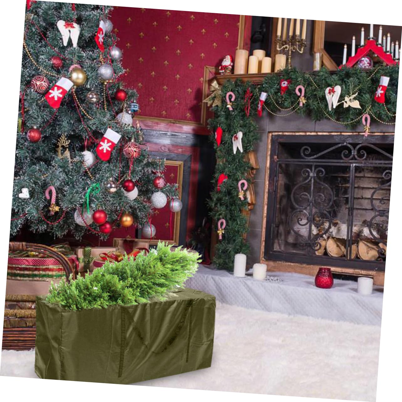Multifunktionale Weihnachtsbaumtasche Aus 210d Oxford Stoff Mit Reißverschluss Wasserabweisend Und Faltbar Für Große Künstliche Weihnachtsbäume Und Saisonale Aufbewahrung
