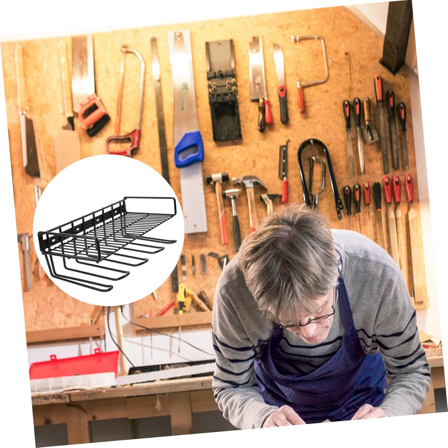 Heavy Duty Utility Rack Power Tool Organization Wall-mounted Electric Drill Storage Rack Sturdy Metal Organizer