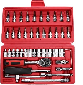 46pc Spanner Socket Set 1/4 Repair Tools Ratchet Wrench Set Hand Mixed Tool,NEW