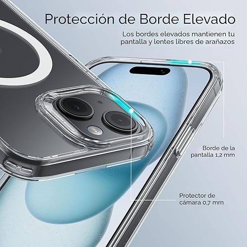 Miniatura 5 de ESR Funda para iPhone 15, compatible con MagSafe, protección de grado militar, resistente al amarillamiento, parte trasera resistente a los