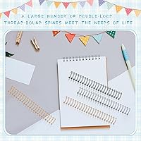 Vista 4 de 150 Pcs Double Loop Wire Binding Spines Bulk for Wire Binding Machine Binding Wire Metal Binder Combs Spiral Binding Coils Comb Binding Spines for