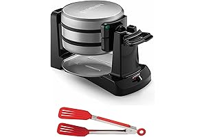 Cuisinart WAF-F40 Double Flip Belgian Waffle Maker and Tongs Combo