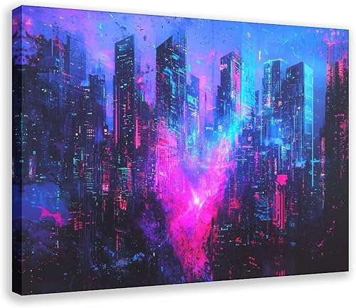 Retro Futuristic Wall Poster  Synthwave Glitch Abstract Artwork  Subculture Inspired Modern Home Wall Decor Poster Print for Teen Boys Room Wall Art