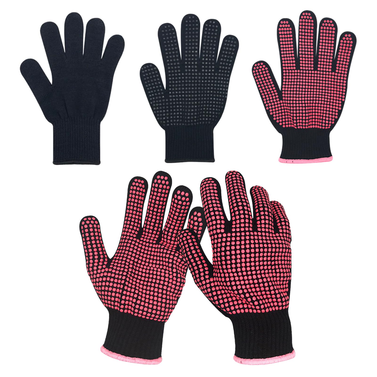 3 paires Coiffure Gants Thermiques de Salon Gants de Protection Contre la Chaleur pour Coiffure Gant Professionnel RéSistant à la Chaleur Pour Coiffure pour Fer à Friser Fer Plat Outils de Cheveux