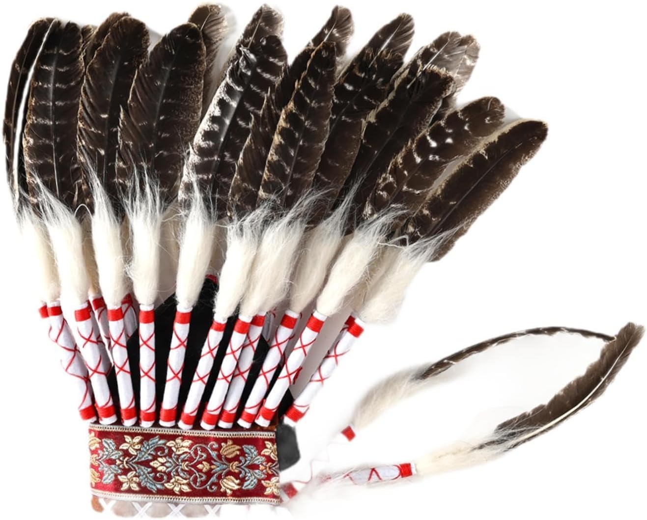 American Chief Indian Native Headpiece Decorative Feather Headdress for Festival