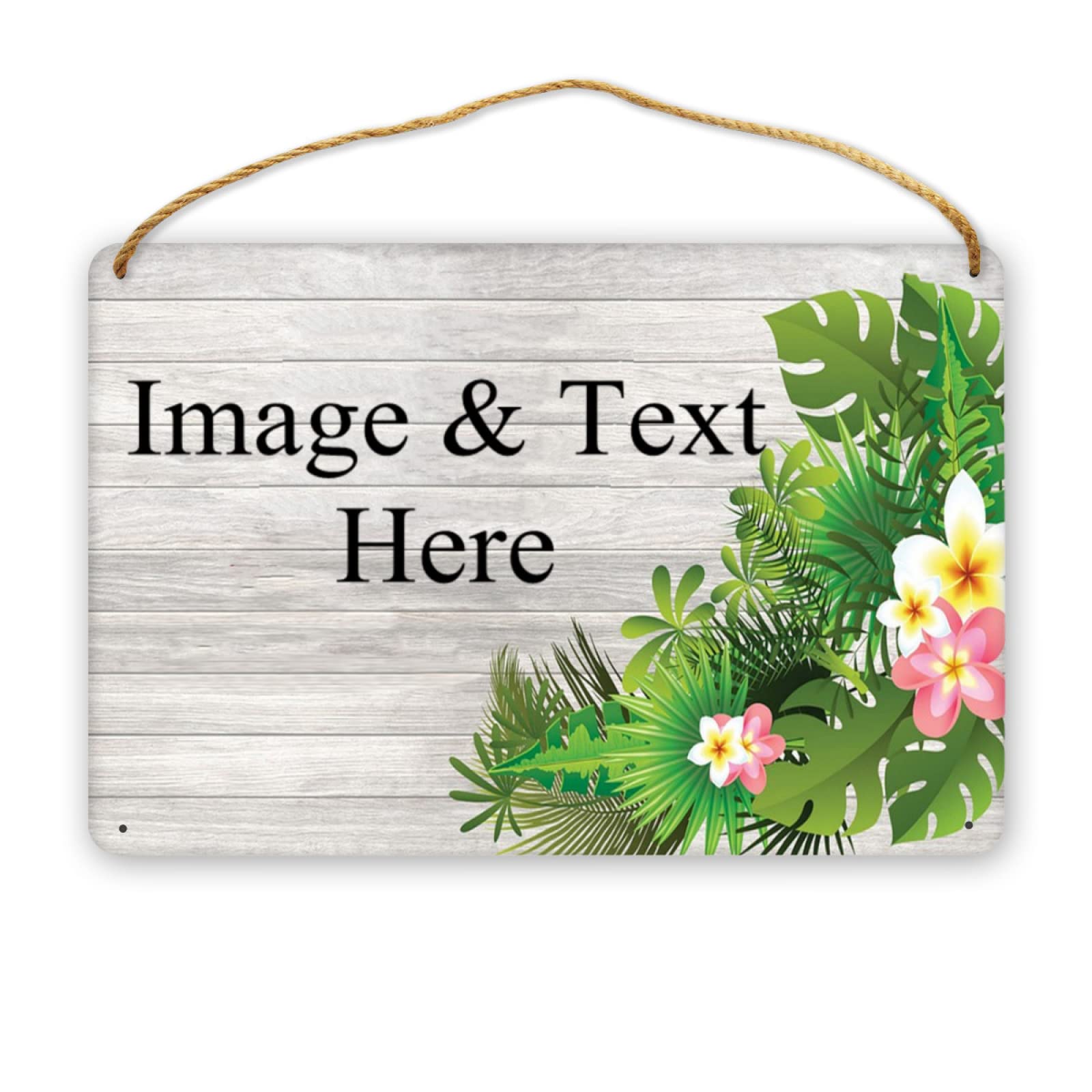 DJNGN Personalised Your Image Text Here Sign - Custom Name Wooden Door Plaque Personalised Welcome Sign
