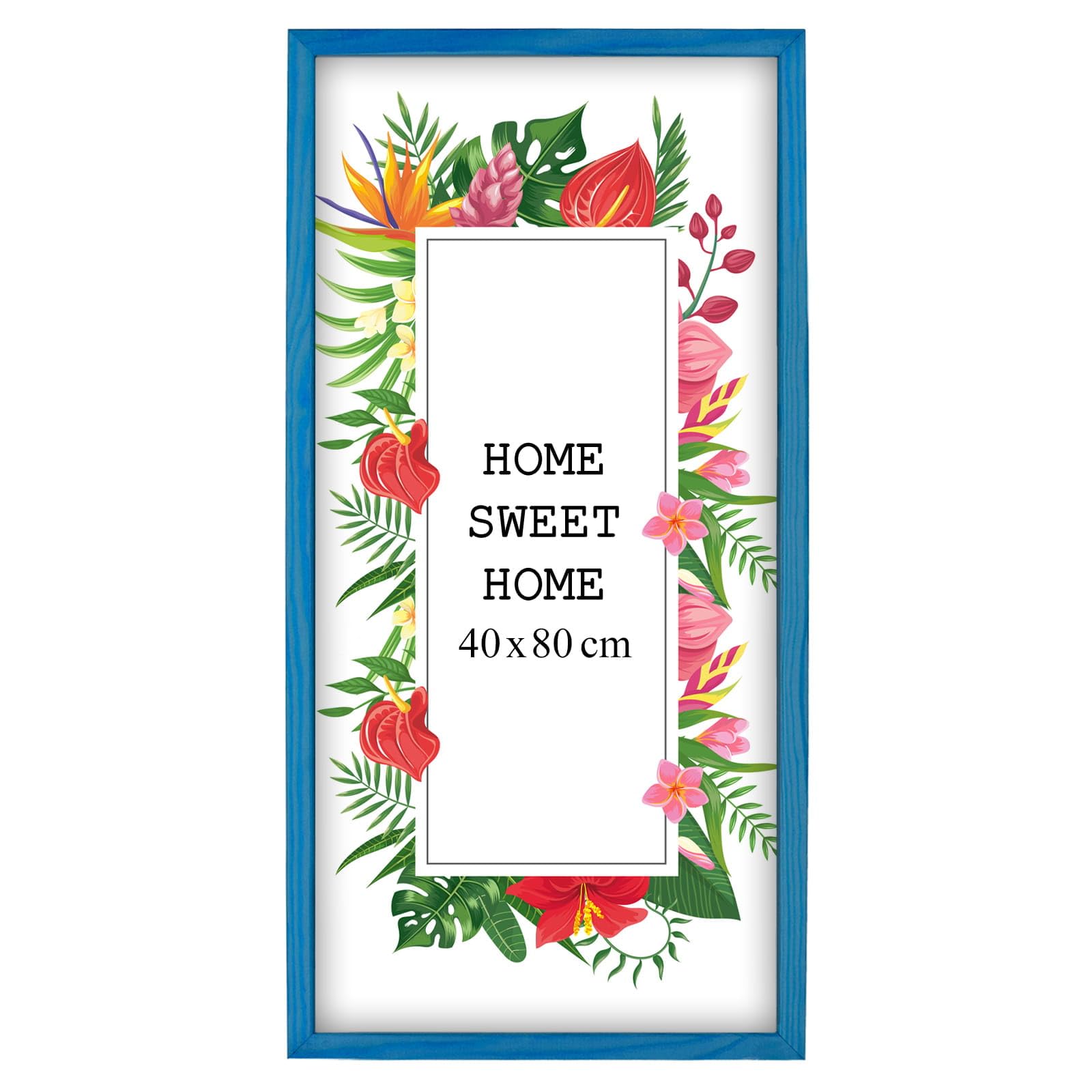 MG Design Blue Wooden Photo Frame 16 x 32 in (40 x 80 cm) – Shatter-Resistant Acrylic Glass – Wall Mount Portrait & Landscape — image 1