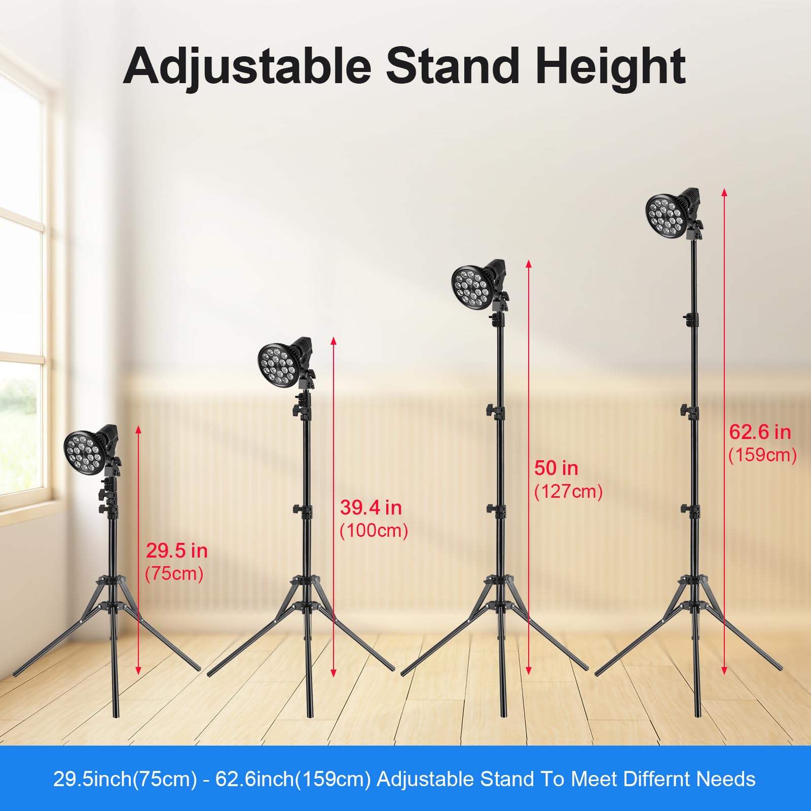 Tecey Lampada Abbronzante Viso Casa: 54w 395nm Lampada Abbronzante Corpo e Viso con Treppiede Telescopico Regolabile in Altezza Lampade Abbronzanti