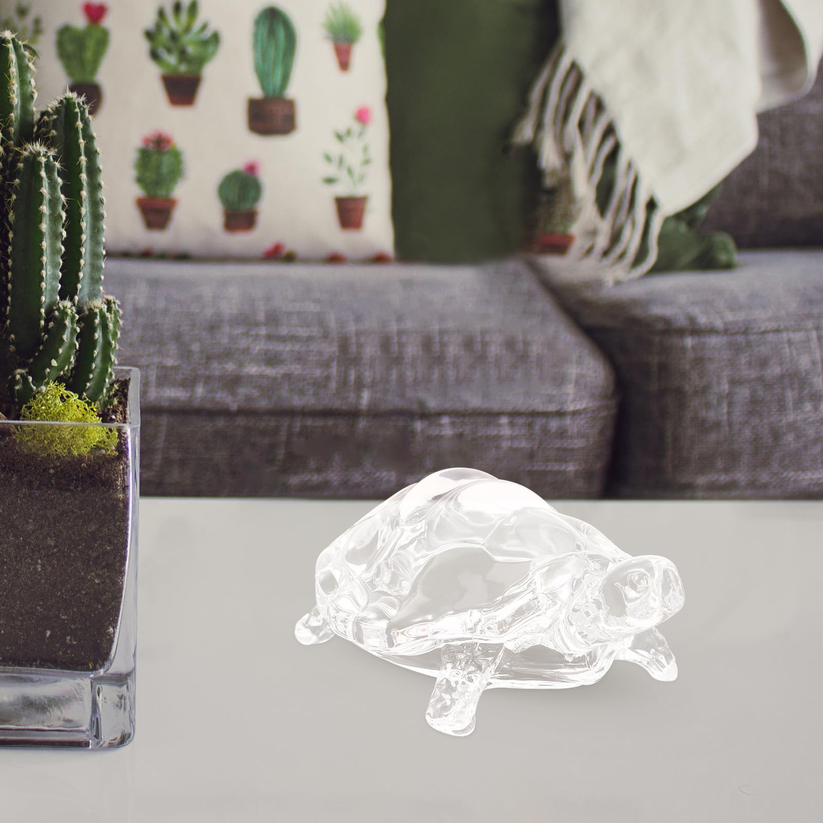 Sansukjai Tortue Minuscule Figurine D'art En Verre Soufflé à La Main Animaux De Collection Cadeau Décoration D'intérieur (marbre Ambre Rose