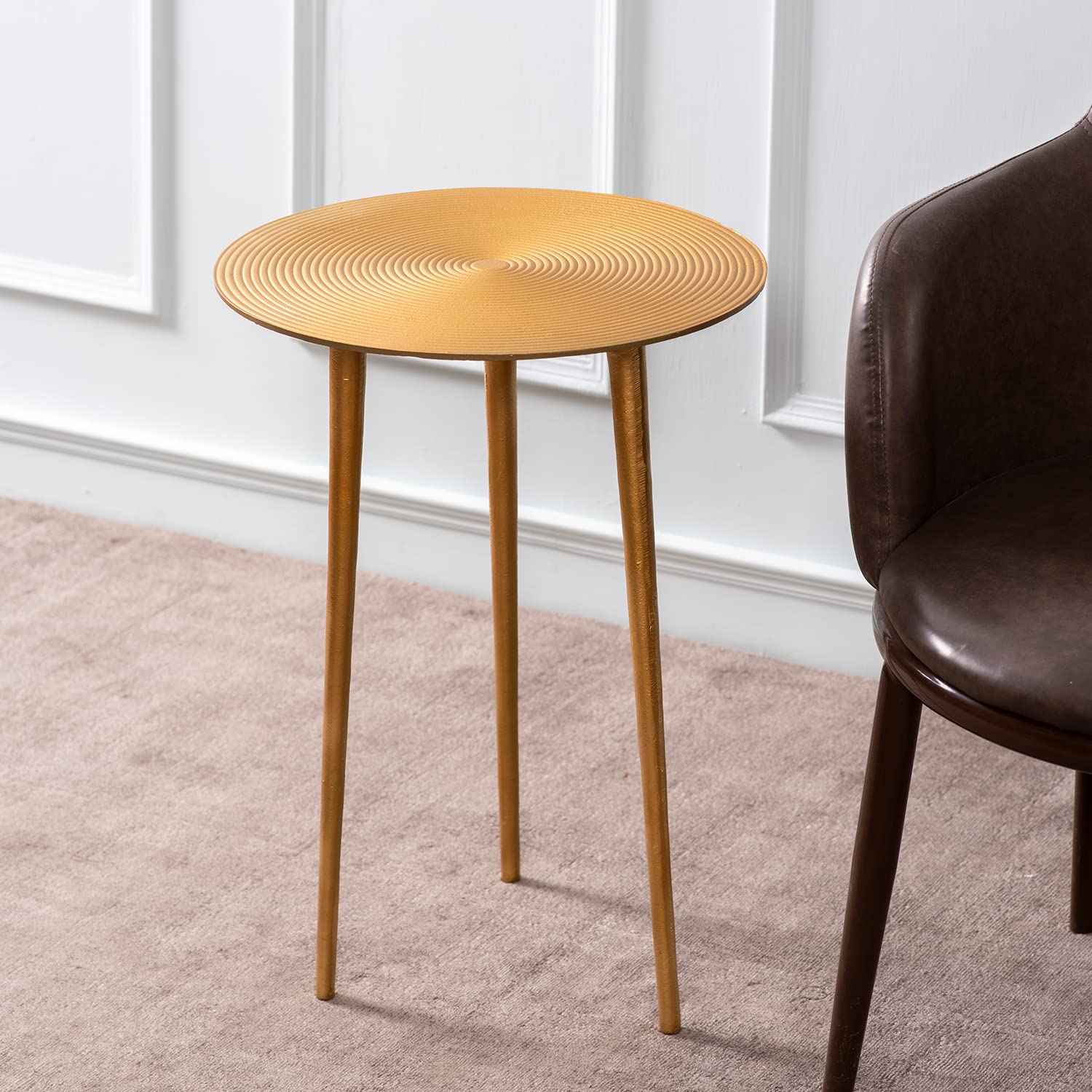 nestroots Side Table for Living Room |Alluminium Table for Sitting Home décor Furniture Sofa Side Coffee Night Table Stand (Spiral Gold) (B0B466CS9T) Amazon Price History, Amazon Price Tracker