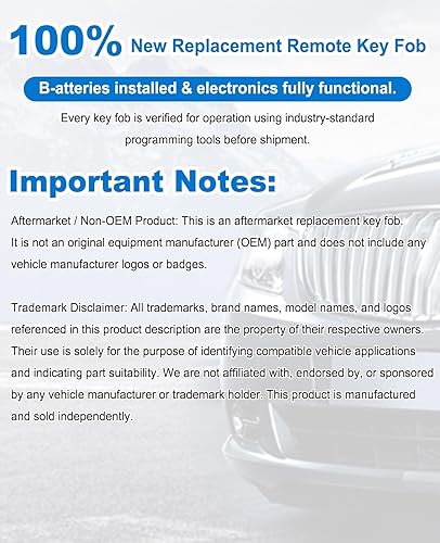 Miniatura 7 de CAUORMOTE Llavero remoto de entrada sin llave para Chevy Avalanche Suburban Tahoe Traverse 2007-2014, GMC Acadia Yukon Denali 2007-2014, Cadillac