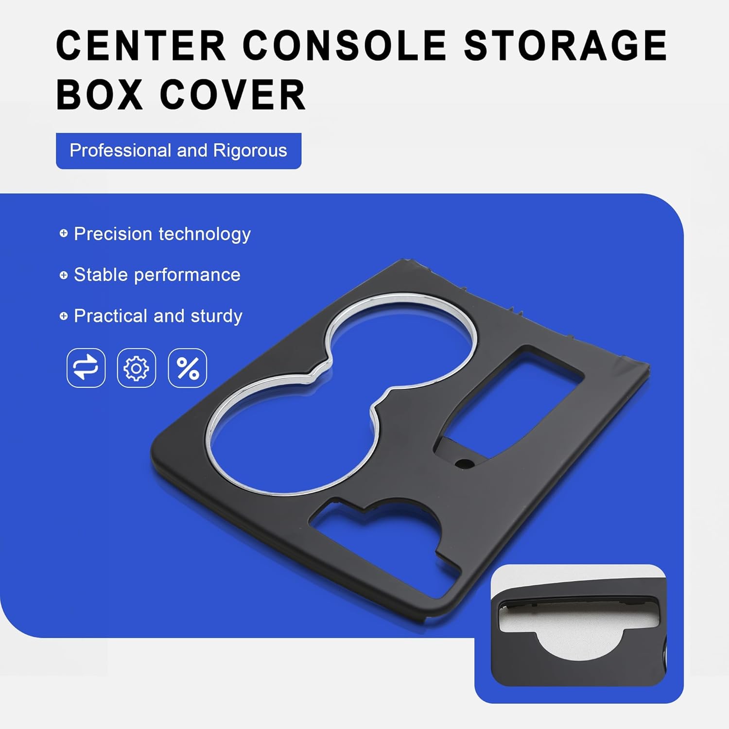 A2046800307 A2046802308 Center Console Cup Holder Trim Cover Compatible with Mercedes-Benz C180 C200 C220 C230 C250 C280 C300 C350 E250 E300 E350 C207 S204 W204(Black)
