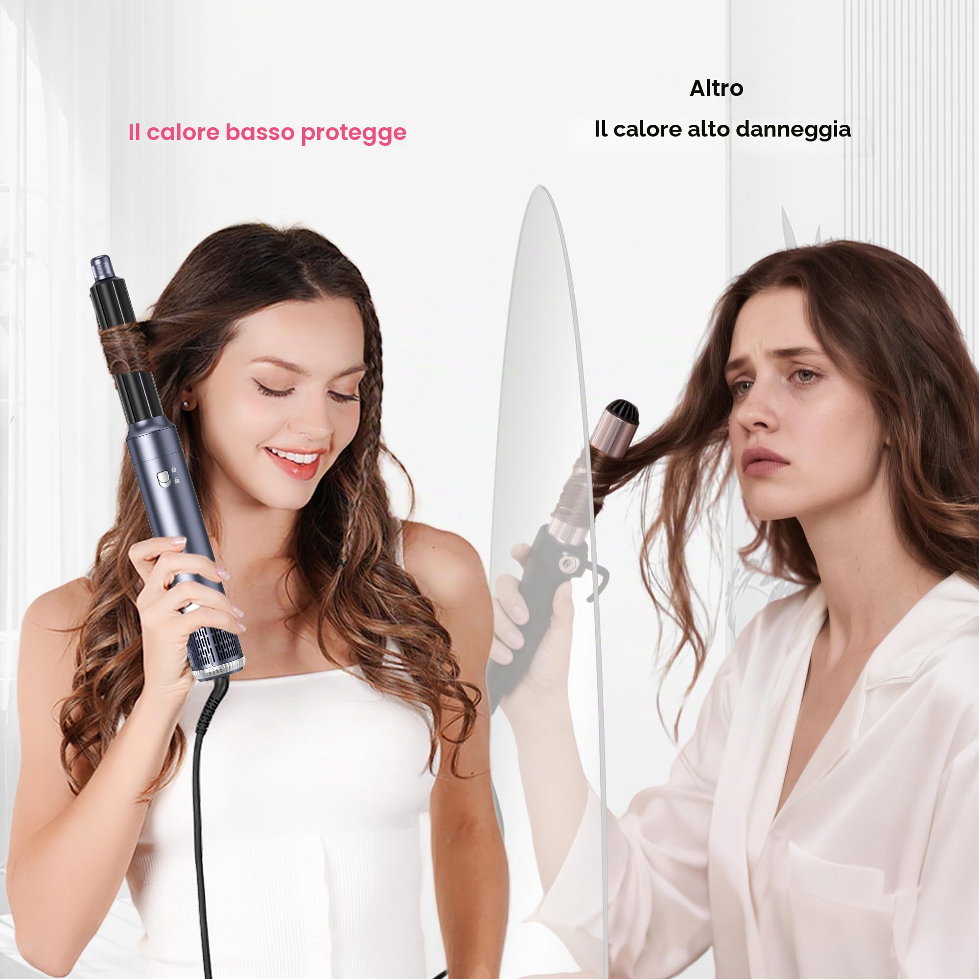 Pro air styler 6 in 1 Hair Styler & Spazzola Asciugacapelli, phon arricciacapelli ad aria, asciugacapelli spazzolas, spazzola aria calda, spazzola phon per capelli, senza danni da calore