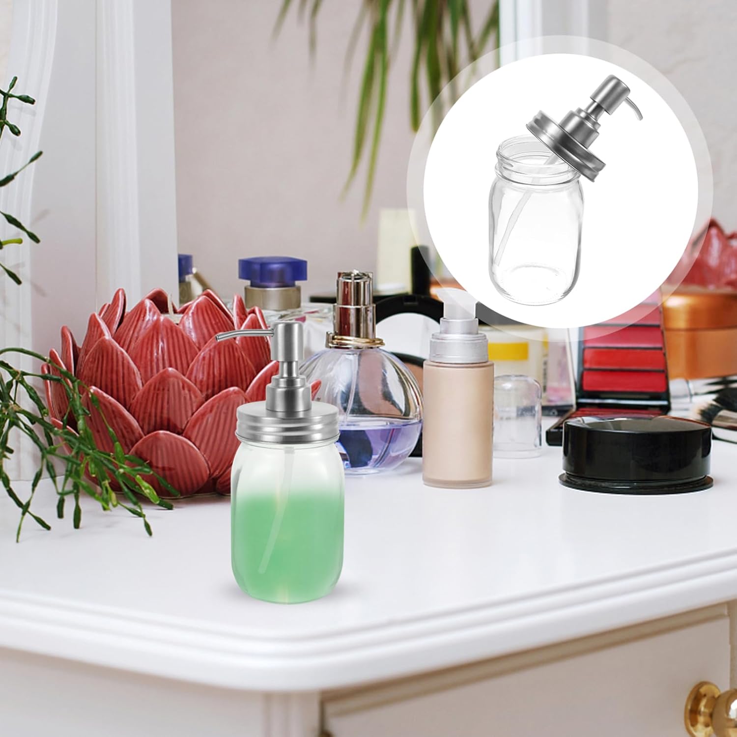 Holibanna Portable Lotion Pump Dispenser Push Type Shower Bottle for Bathroom Hotel Soap Container