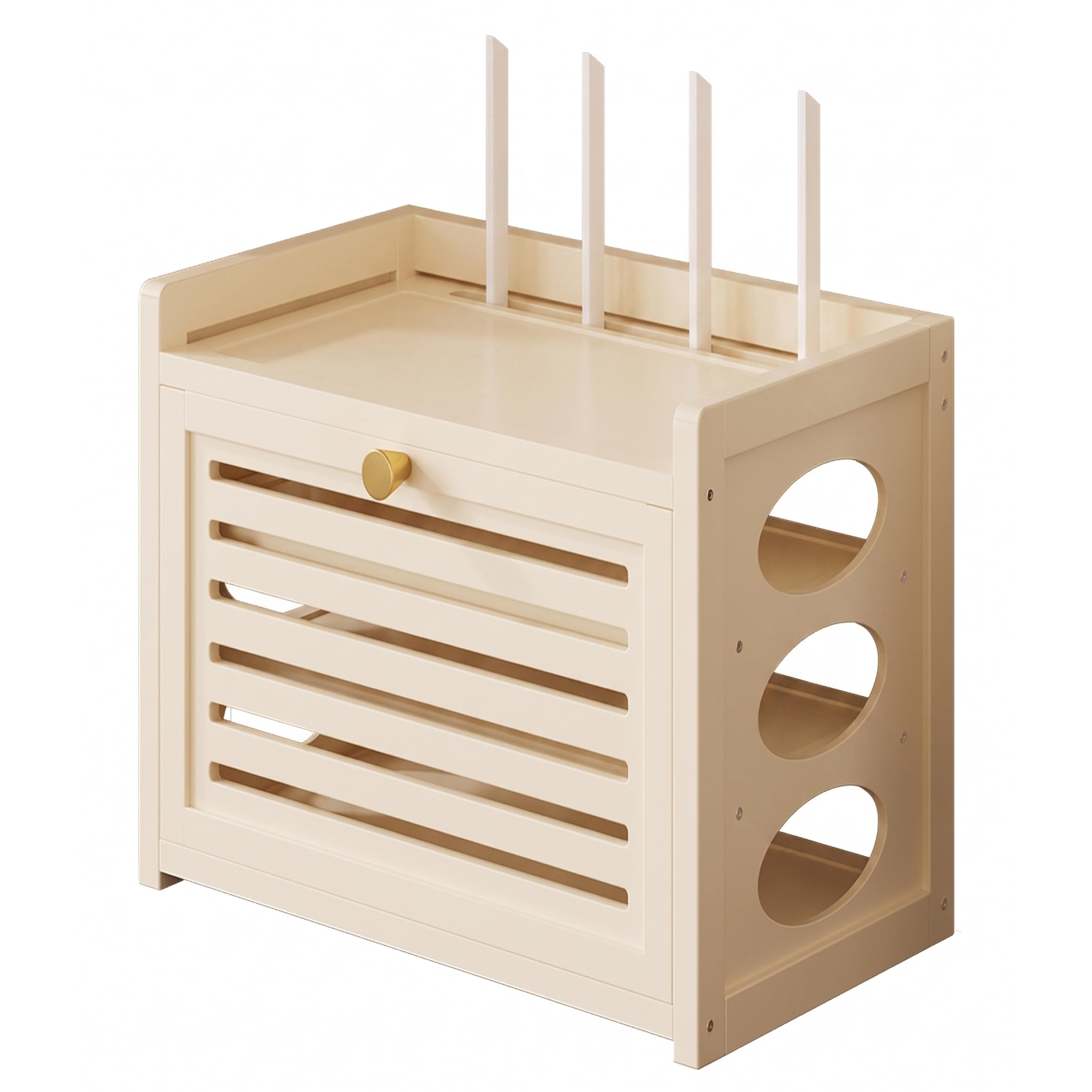 Étagères flottantes, Cache-boîte de routeur, Organisateur de câbles, Blanc, 12 Pouces | Cache les câbles disgracieux, s'adapte à la plupart des routeurs, pour la maison et le bureau.