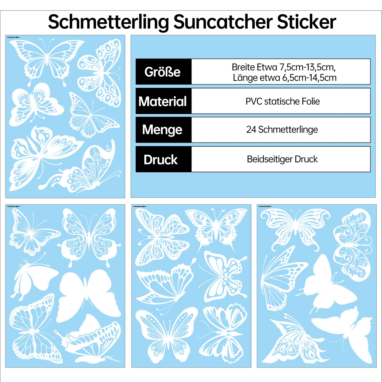 8 Blatt Frühlings-Fensterbilder – Vogelschutz-Aufkleber Mit Blumen, Schmetterlingen & Vögeln, Wiederverwendbar