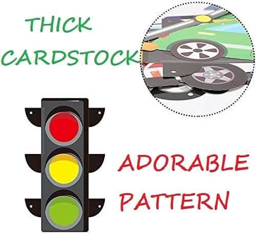 Miniatura 4 de Ticiaga 10 piezas de cartón de transporte recortado para puerta de porche al aire libre, pancarta de fiesta de cumpleaños temática de transporte,