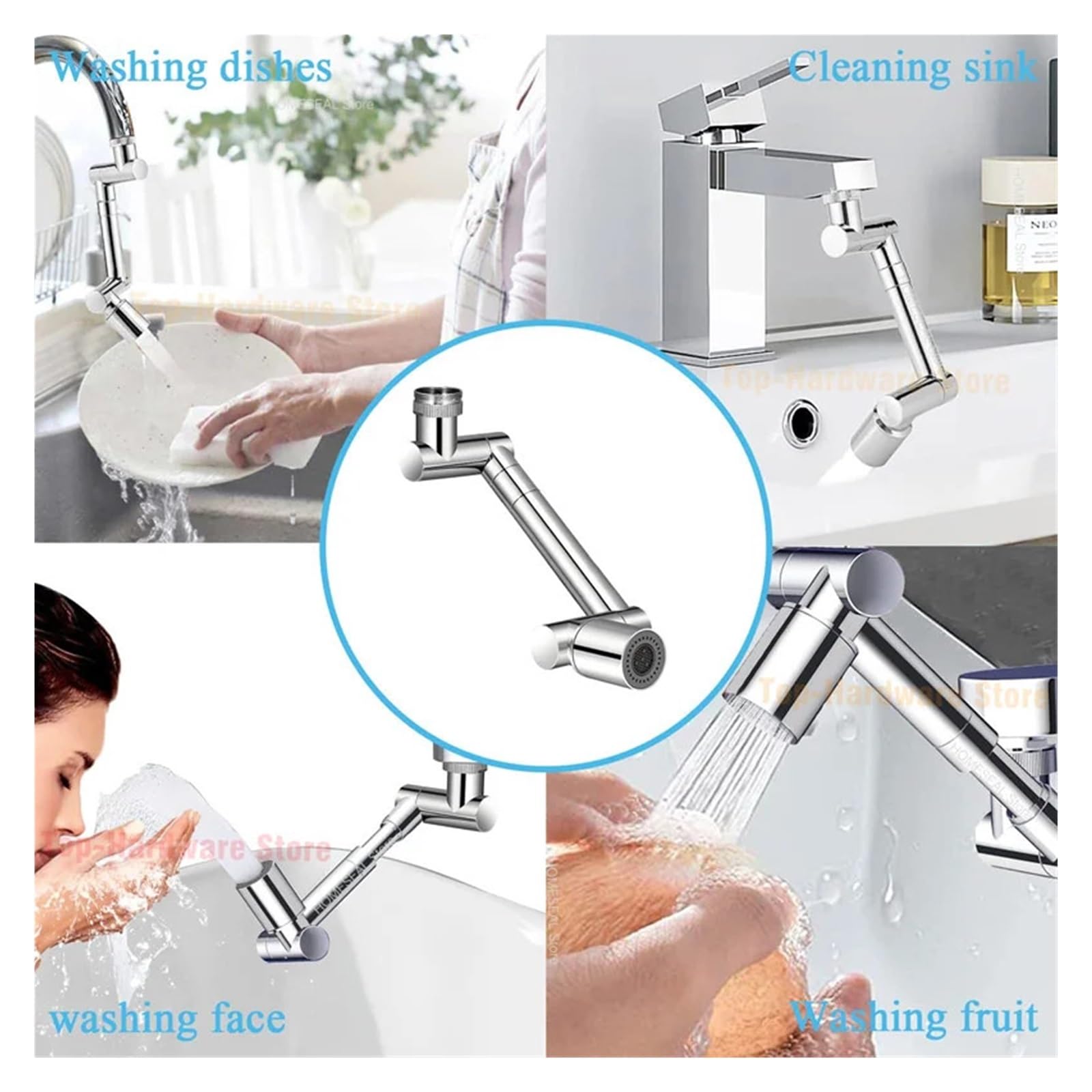 Aireador De Grifo Giratorio Universal Retráctil 1440 °, 2 Modos Salida Agua, Extensor Brazo Robótico, Filtro Salpicaduras For Fregadero Baño Bien Hecho(Dual Modes Black)