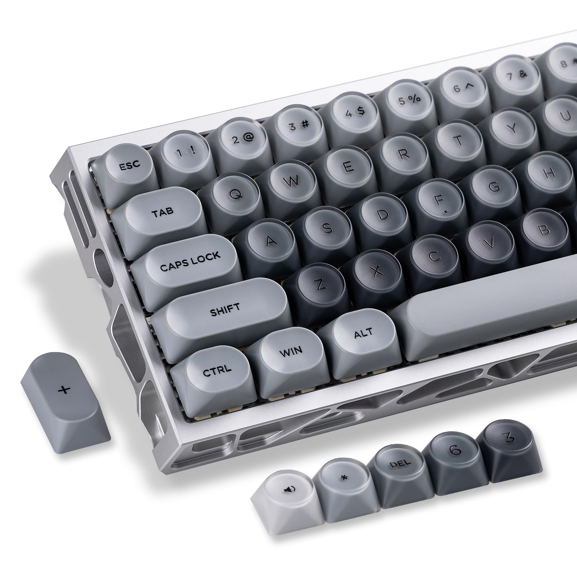 dagaladoo PBT Keyboard keycaps,Grey moa keycaps Jelly