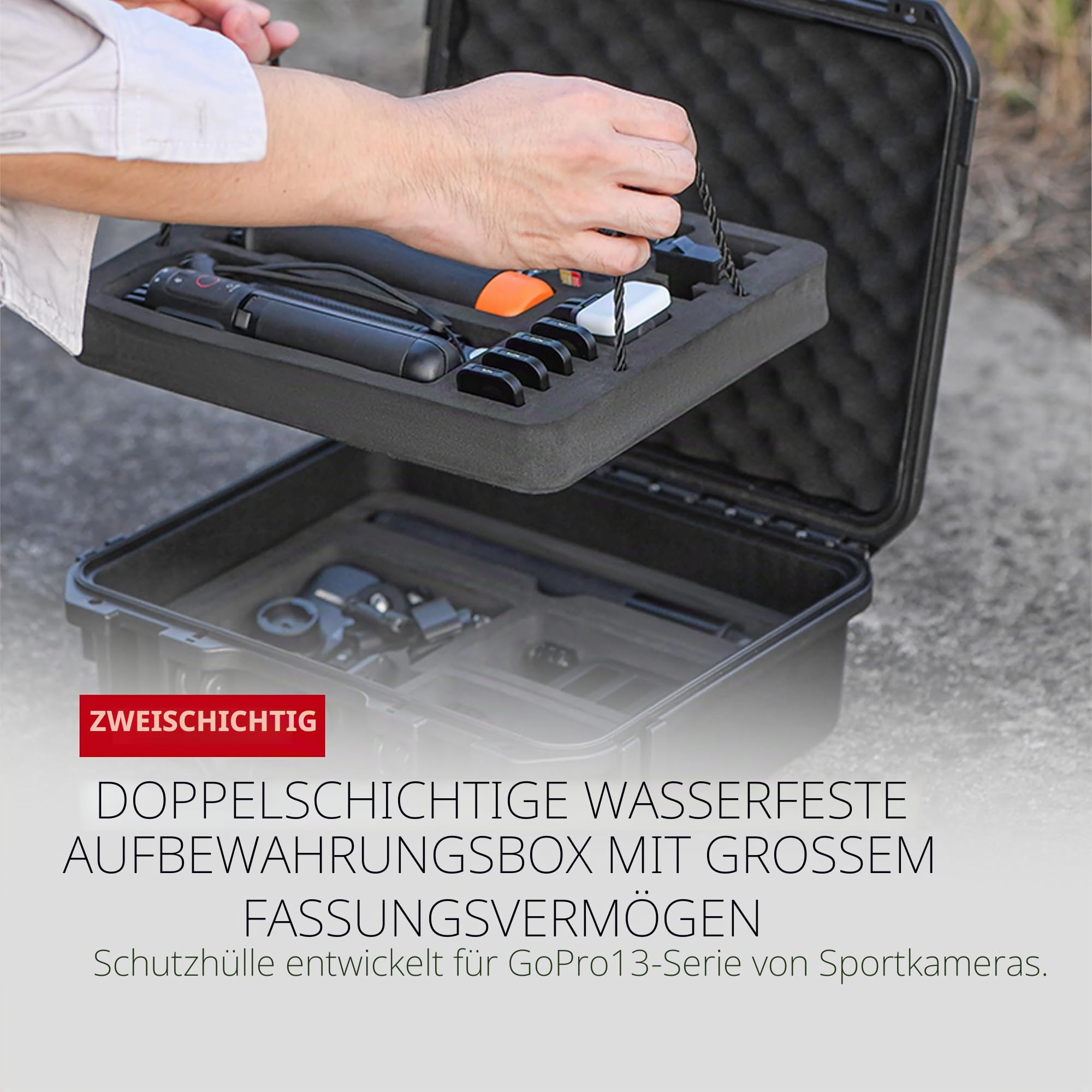 Koffer Tasche Hartschalen Organizer für GoPro Lit Hero 13/12/11 Zubehör