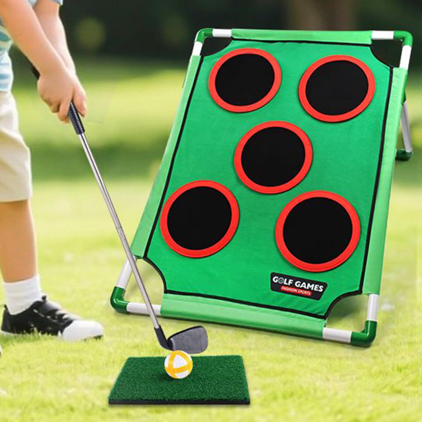 Gra z odpryskami, lepka, składana, regulowana mata do zabawy na świeżym | powietrzu, łatwe przechowywanie z przenośną konstrukcją, sprzęt do gier golfowych na podwórko, patio, trawnik, użytki zielone