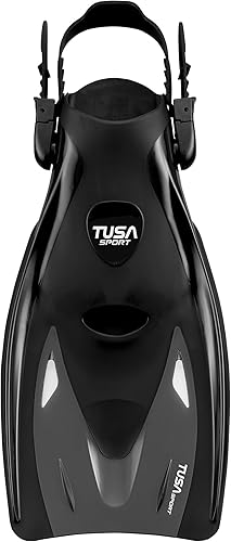 TUSA Aletas de esnórquel de hoja larga deportiva Negro