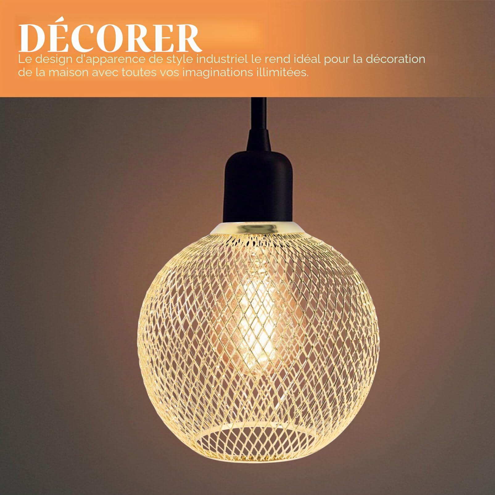 -jour Sphérique pour Lampe Suspendue Design Moderne Couvre-lampe Décoratif pour Éclairage Intérieur et Extérieur Compatible avec Plafonniers et Lampes à Suspension