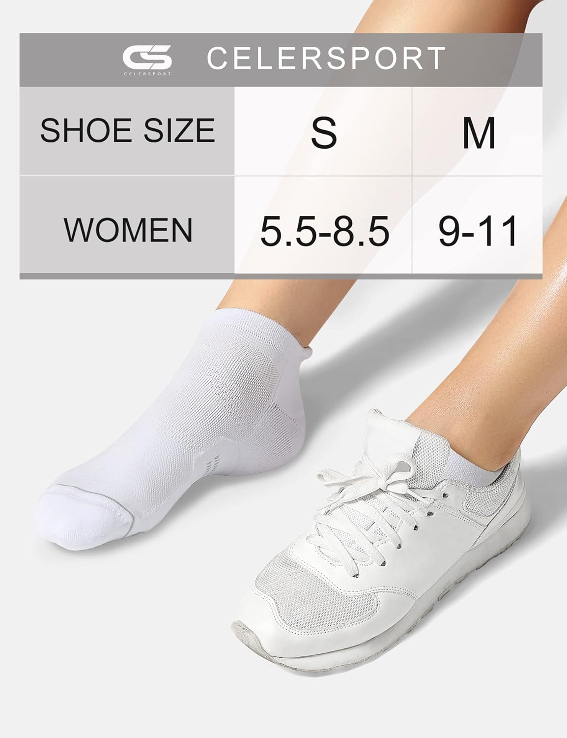 CS CELERSPORT 6 Pack Women's Ankle Running Socks Cushioned Low Cut Tab Athletic Socks - Image 4