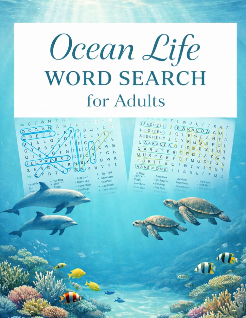 Ocean Life Word Search for Adults: Relaxation & Stress Relief Focus