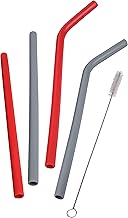 Euro Home - Conjunto com 5 peças, 4 Canudos de Silicone e 1 Escova de limpeza - SIL5562