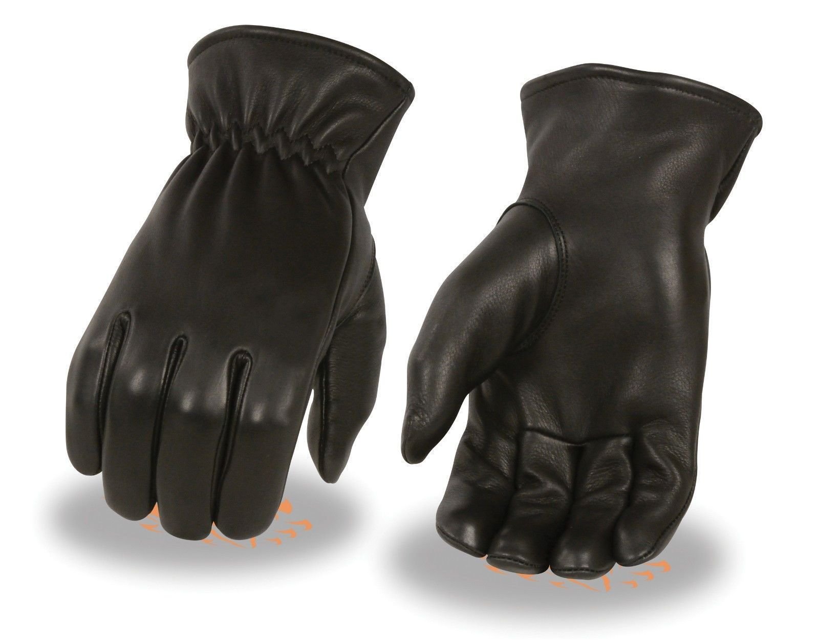 Men's American Deer Skin Blk Leather Gloves Unlined with Cinch Wrist Soft Summer (L Regular)