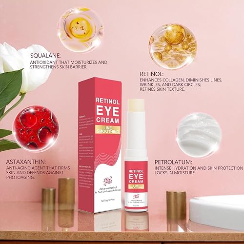 Miniatura 5 de 2 barras de retinol para ojos, crema antienvejecimiento, para ojeras, hinchazón y bolsas, reduce las líneas finas, hidrata, suaviza y nutre la piel,