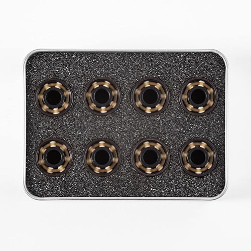 Miniatura 7 de Paquete de 8 rodamientos de cerámica 608 de alta velocidad con 7 cuentas de cerámica blanca para longboard, patines en línea, monopatín, patinetas y