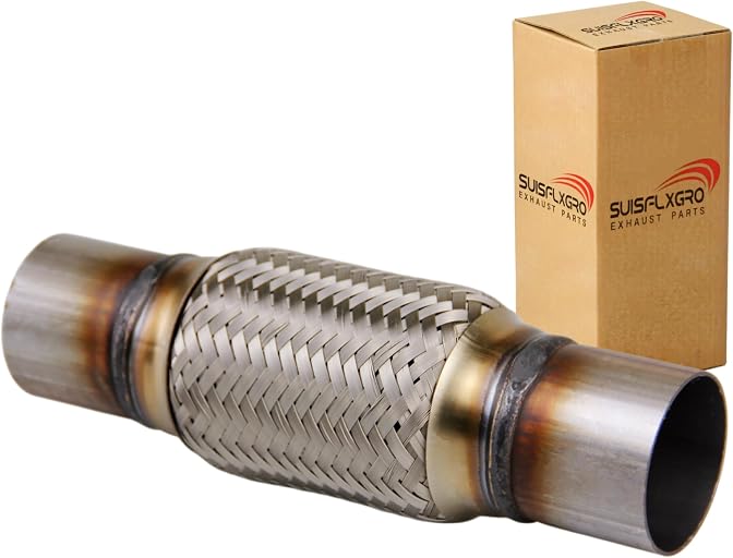 Exhaust Flex Pipe Universal Type 100% Stainless Steel For Heavy Duty and Cars (1 PC, 2.25X6X10)
