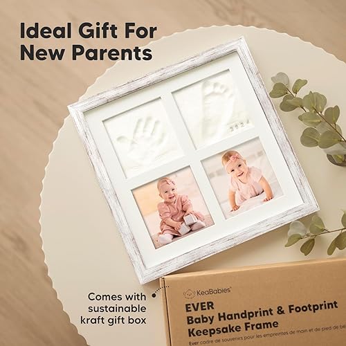 Miniatura 31 de Kit de recuerdo de huellas de bebé – Marco de fotos para recién nacidos – Kit de recuerdos para bebés; regalo para baby shower, para niños y niñas