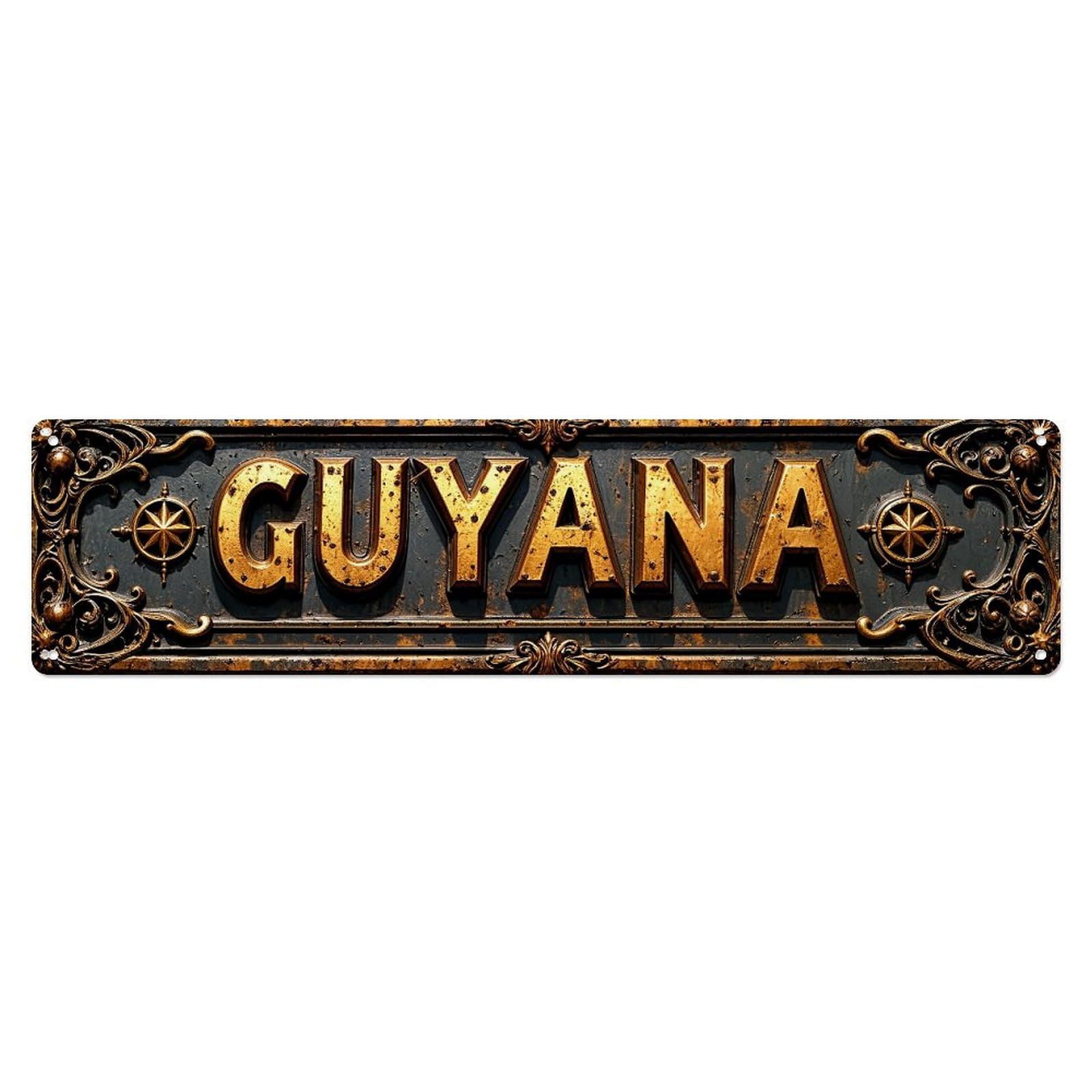 Ornate Metal Sign With Gold Lettering Retro Metal Tin Sign, Vintage Decor Art Poster for Bar, Home, Man Cave, Kitchen, Laundry Room Gift 4x16Inch