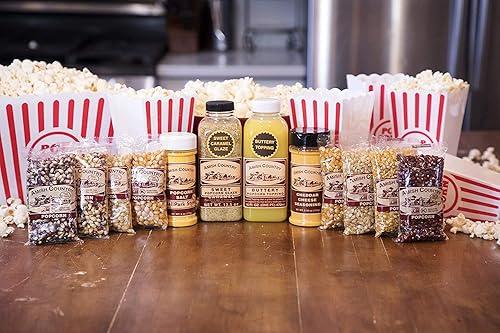 Miniatura 4 de Amish Country Popcorn Juego de regalo variado de 8 a 4 onzas con cobertura de mantequilla, glaseado de caramelo dulce, sal de estadio y condimento