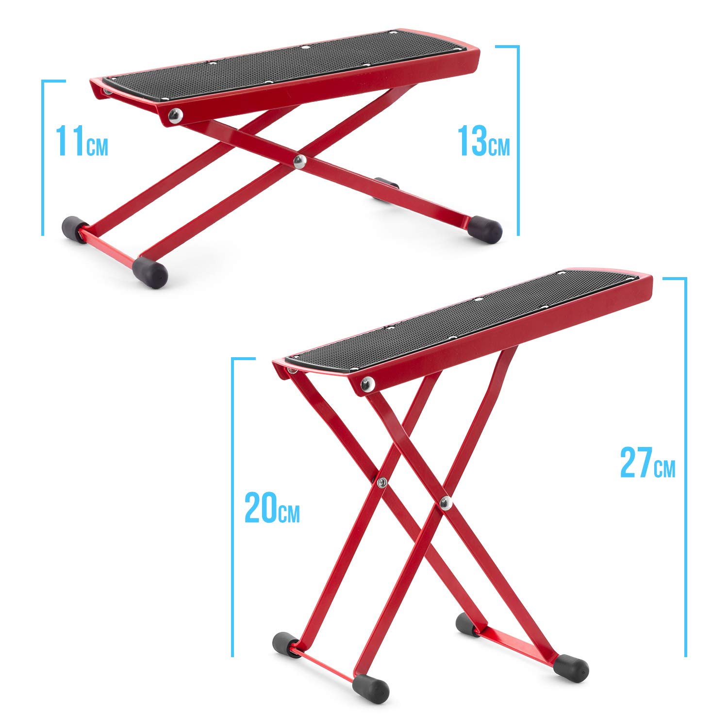 CAHAYA Support Guitare Trépied + TIGER GST35-BK Repose-Pied - Pack Parfait Pour Guitariste - Réglable & Portable