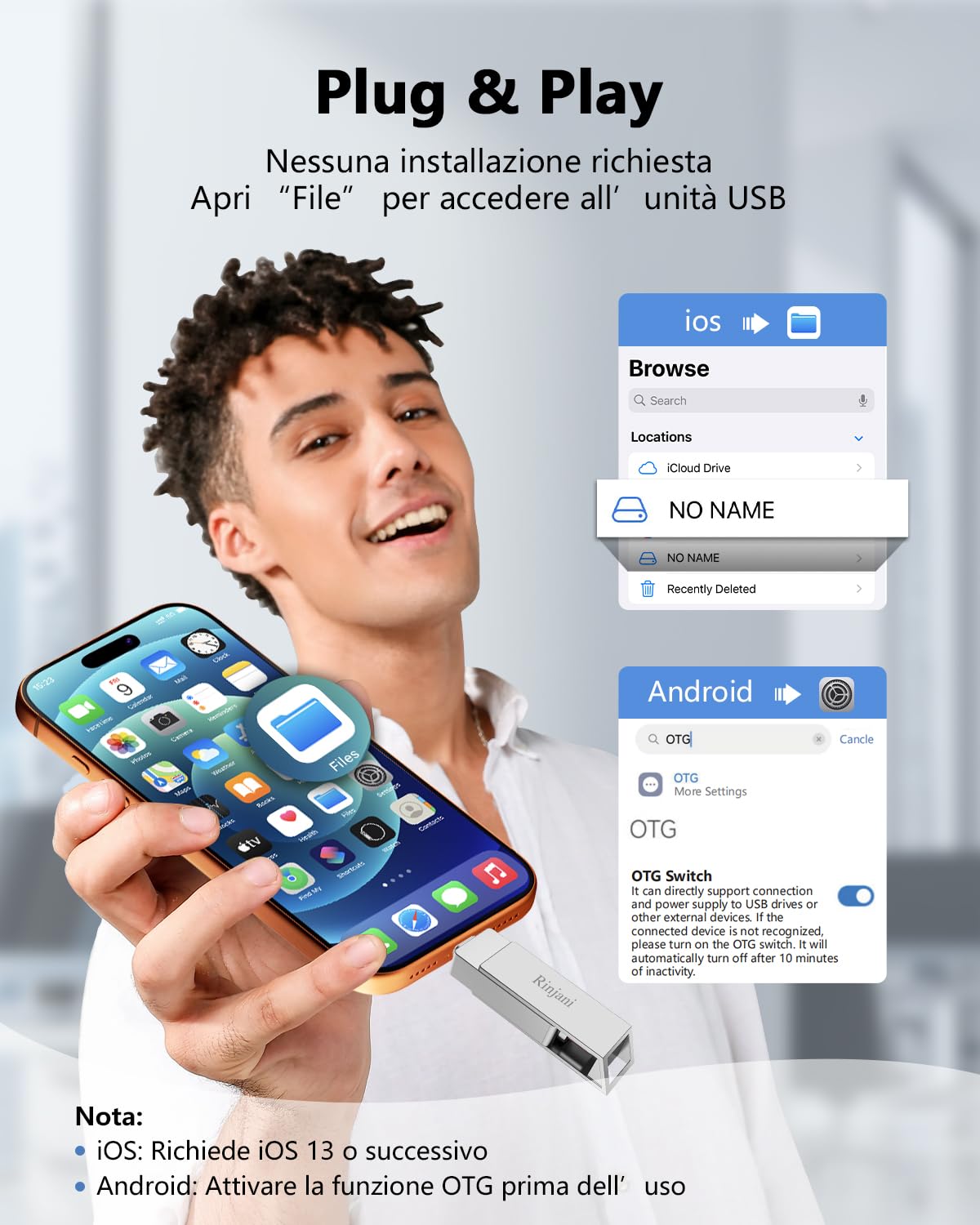 [Senza App] MFi Chiavetta USB 512GB per iPhone, Chiavetta USB C,Lightning | 3 in 1 Memoria Esterna per iPhone,iPad,Android OTG Smartphone,Mac,PC,USB 3.0 Pennetta,Pendrive Backup Foto,Video,Dati,Argento