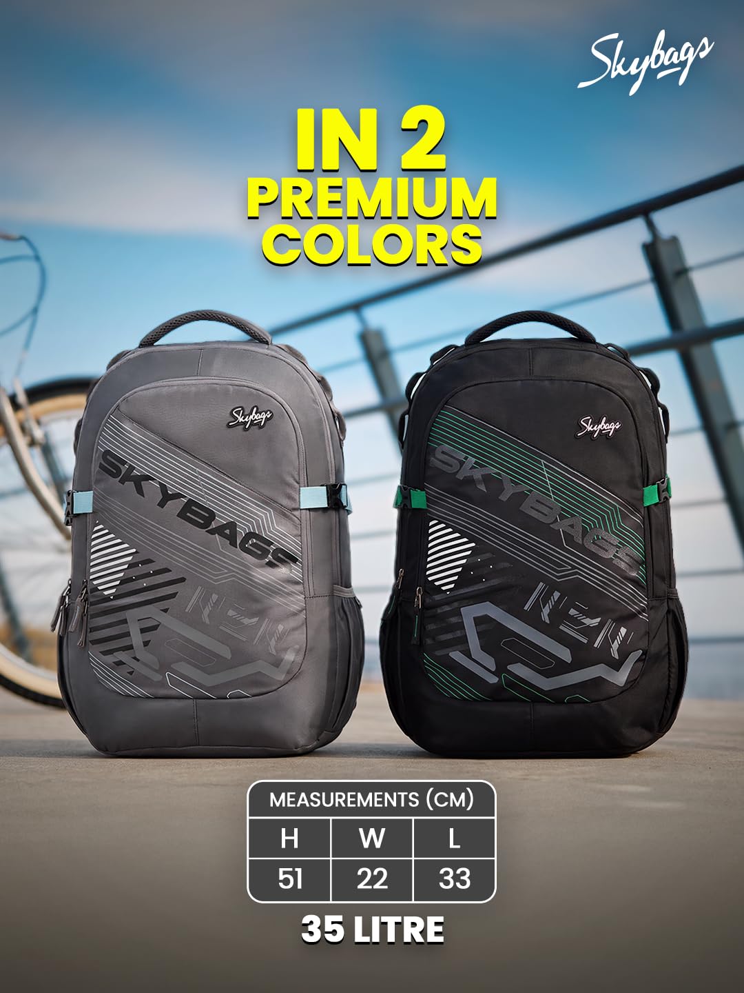 Skybags Quantum College Laptop Backpack for Men & Women | 34L Backpack with Rain Cover & Laptop Compartment | Office, College, School Backpack — Amazon image 6