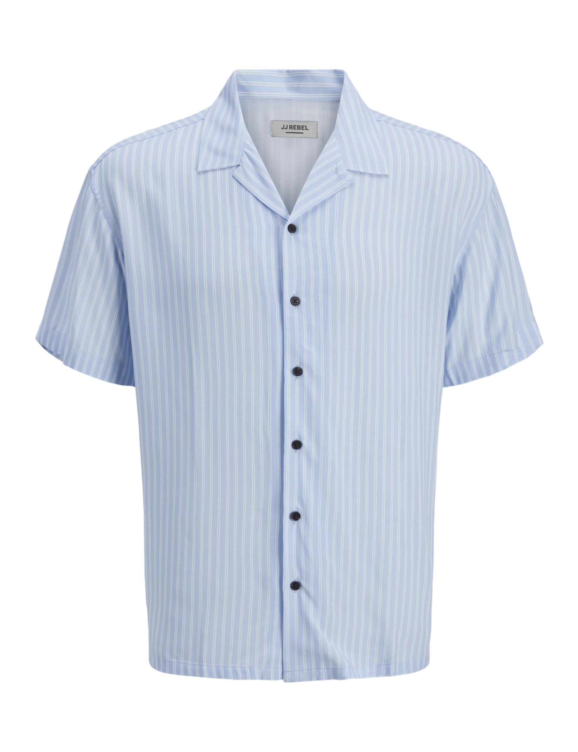 JJ REBEL Jrebwater Stripe Resort Shirt SS, Chambray Blue, L