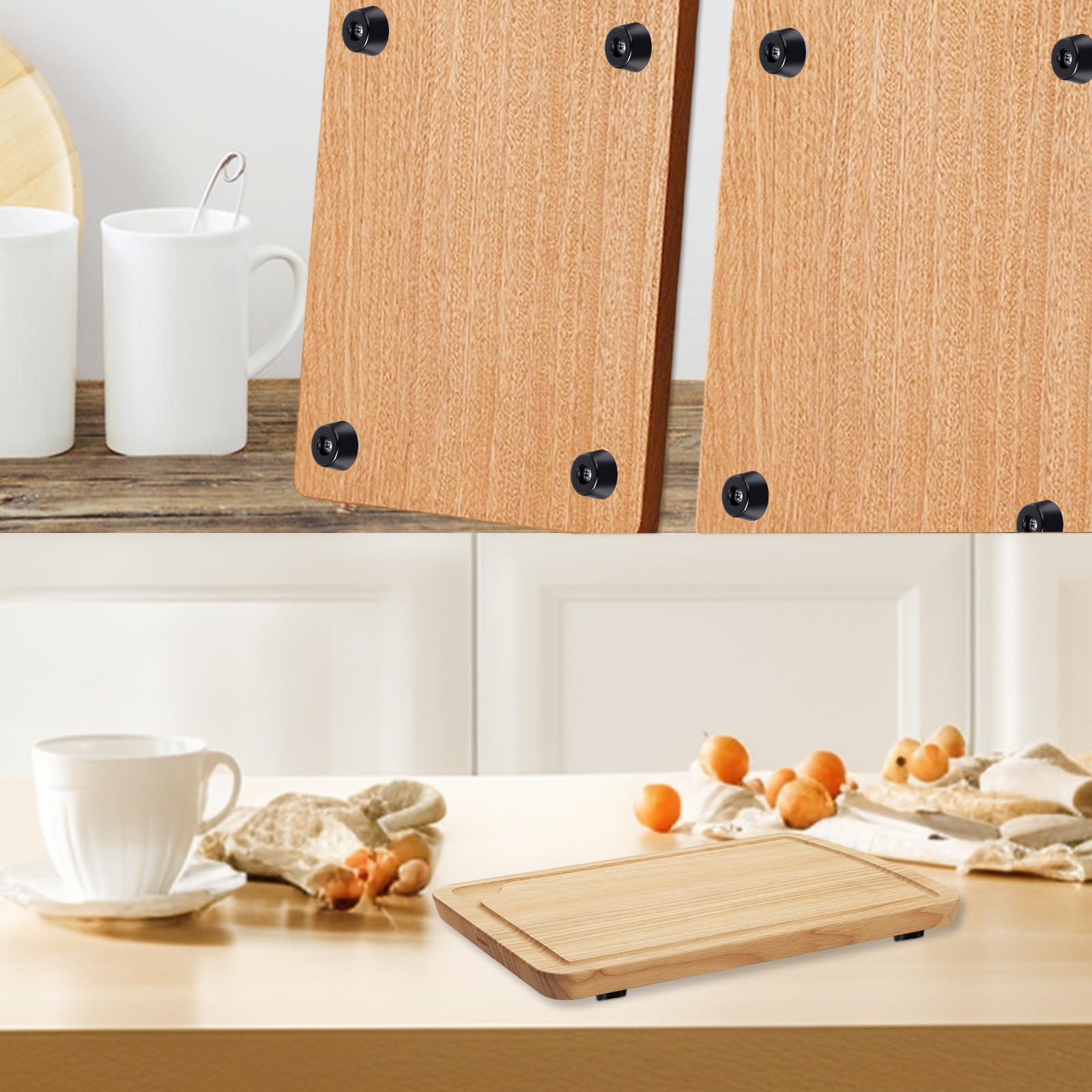 Lot De 60 Patins Antidérapants En Caoutchouc Noir Avec Vis Assorties Avec Rondelle Intégrée En Acier Inoxydable Pour Meubles De Placard, Tables De Bureau, Canapés, Taille 4